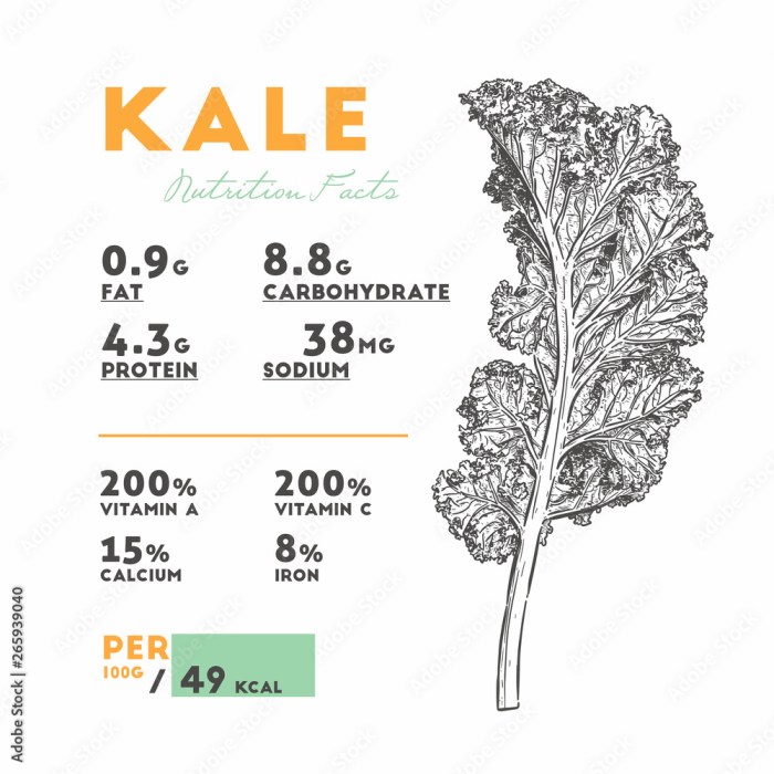 Kale nutrition facts per 100g